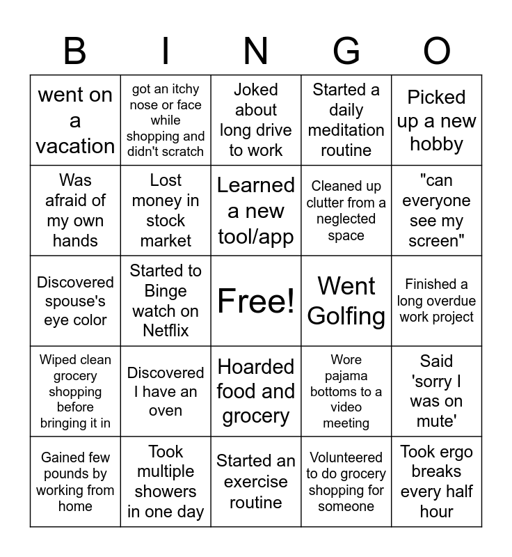 ECM BINGO ROUND 1 Bingo Card