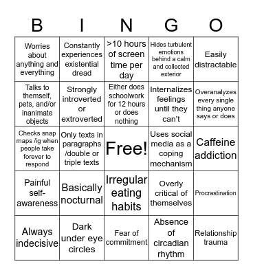 Crackhead Bingo Card