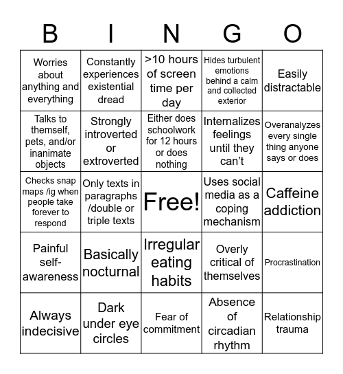 Crackhead Bingo Card