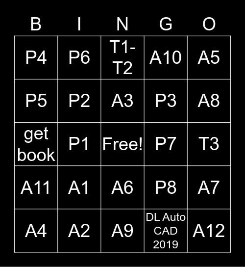 Structural Drafting (ARCE 1452-803) Bingo Card