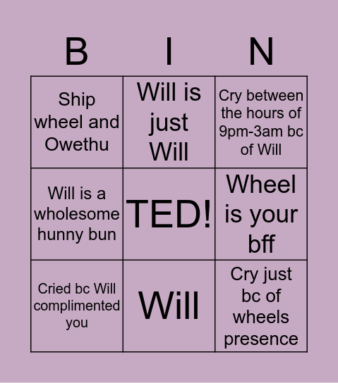 Wheel Bingo! Bingo Card