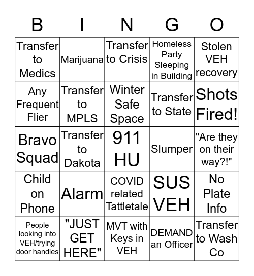 TC Week Bingo Card