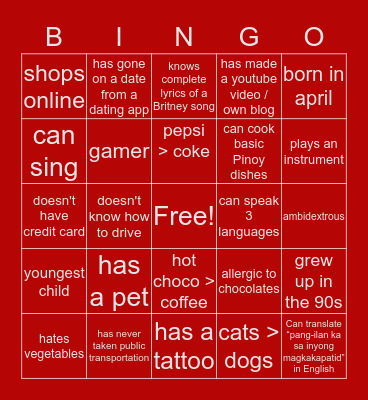 CapMan Bingo! Bingo Card