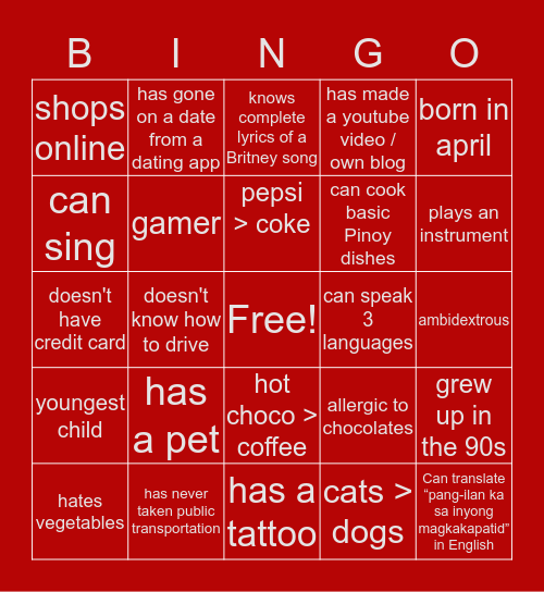 CapMan Bingo! Bingo Card