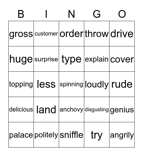 Lesson.19 Bingo Card