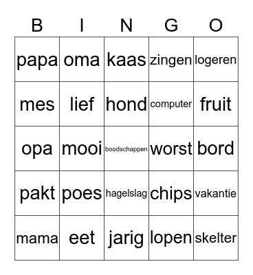 bingo leespraat Bingo Card