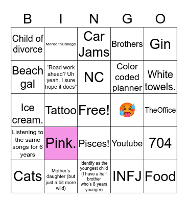 M E G  B I N G O Bingo Card