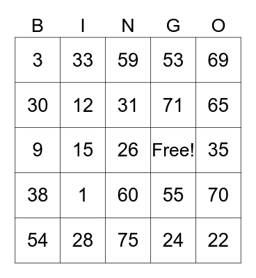 Emjanooooo Bingo Card