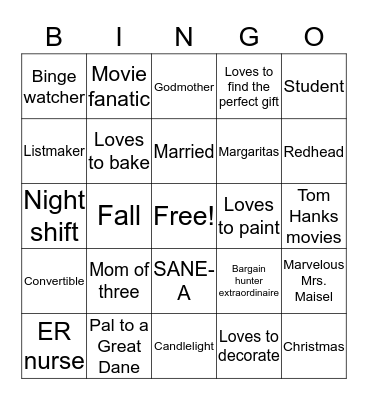 Amy's bingo Card