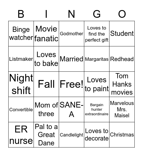 Amy's bingo Card