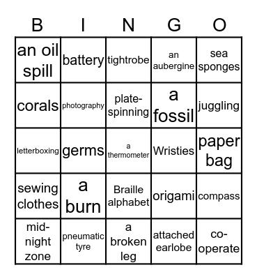 Unit 8_ Grammar 2_ Relative clause "Which" Bingo Card