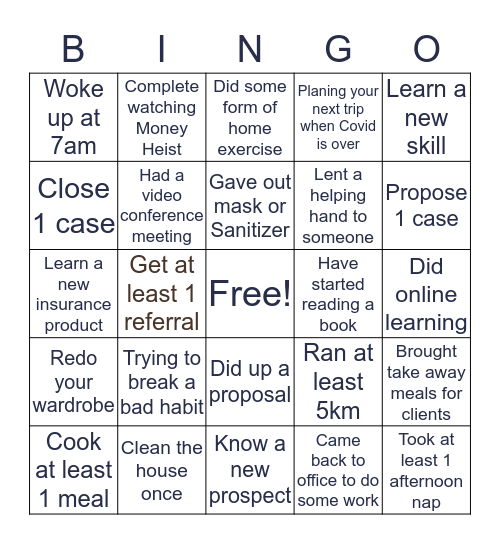 F.P. Basic Bingo Card