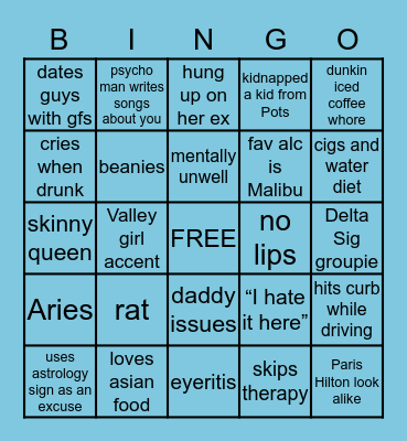 Maddie Bingo Card