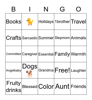 Selina Bingo Card