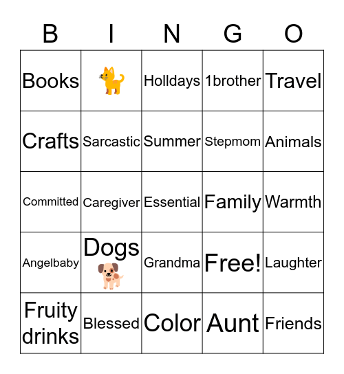 Selina Bingo Card