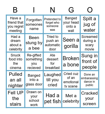 Have you ever... Bingo Card