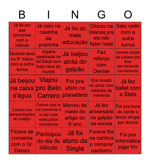Bingo Polivalente Bingo Card