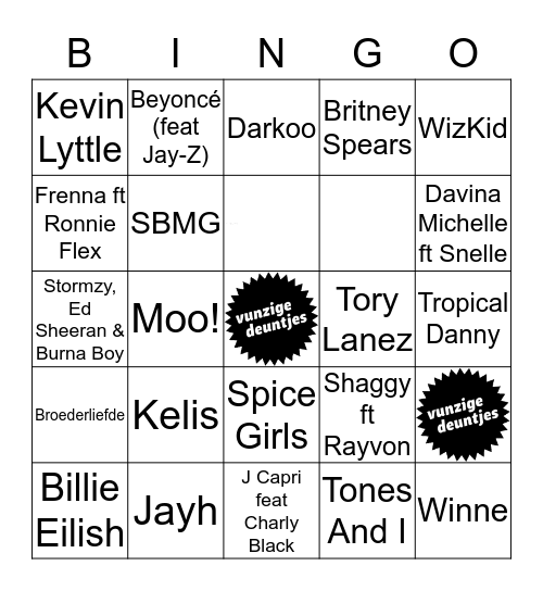 Vunzige Bingo | Platen Polonaise Bingo Card