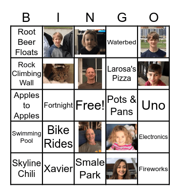 Family Bingo Card