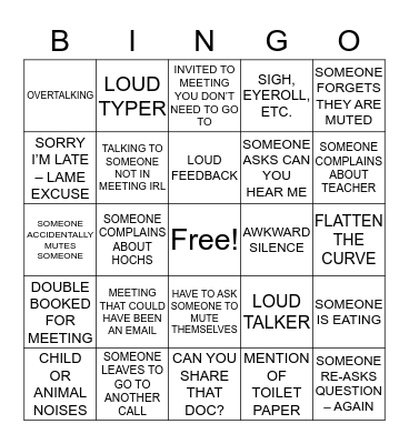 COVID Bingo! Bingo Card