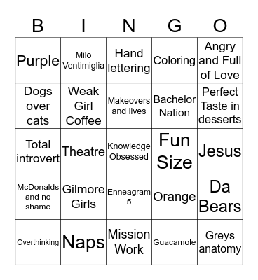 How Similar Are You to Joanna? Bingo Card