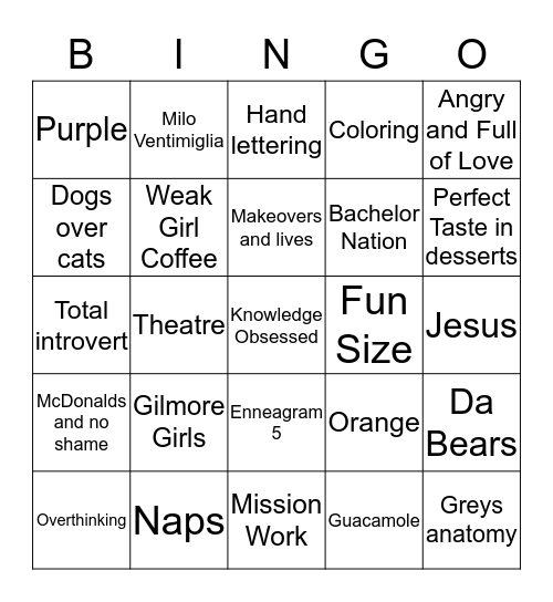 How Similar Are You to Joanna? Bingo Card