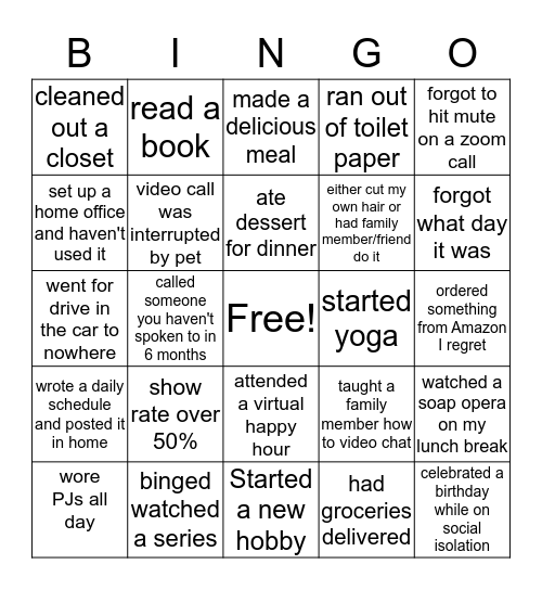 BCMHC Bingo Card