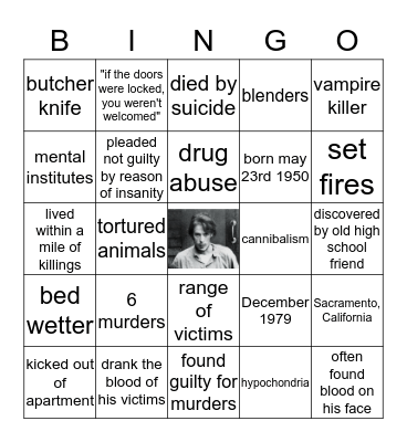 Richard Treanton Chase Bingo Card