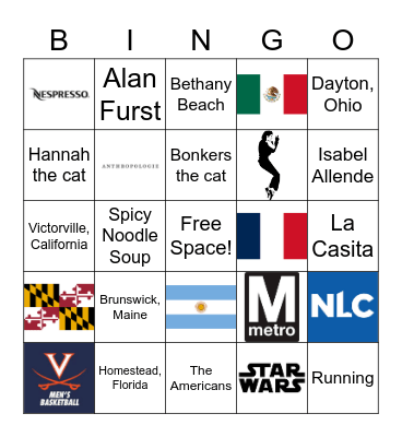 Steph's Birthday Bingo Card
