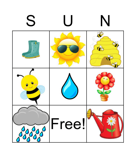 Spring Time Bingo Card