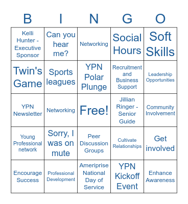 YPN Bingo Card