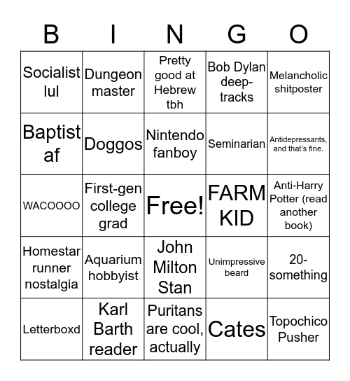 Jake Bingo Card