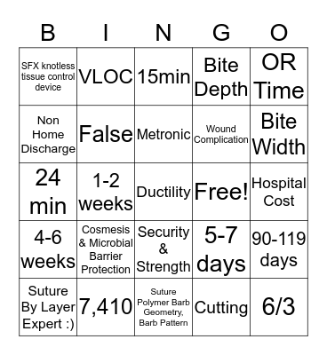 Stratafix Bingo!!!! Bingo Card