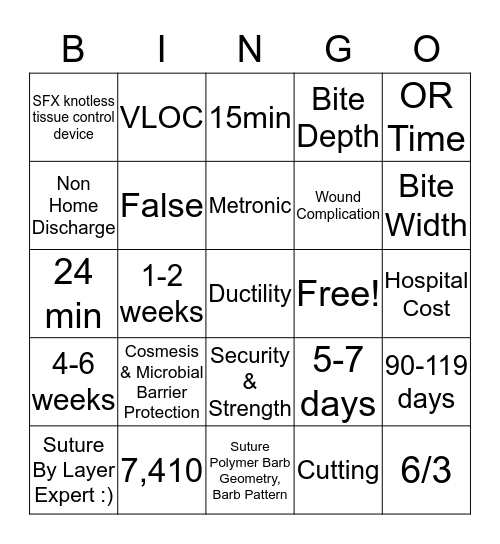 Stratafix Bingo!!!! Bingo Card