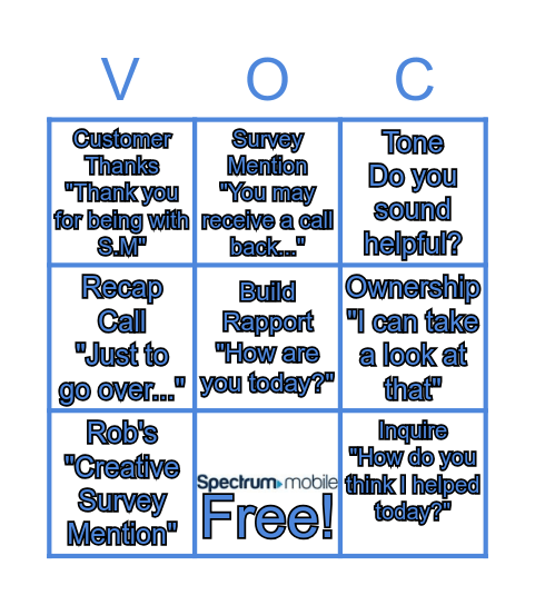 VOC BINGO Card