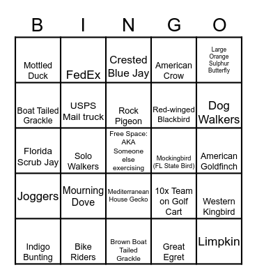 10x Living - Stay at Home Views Bingo Card