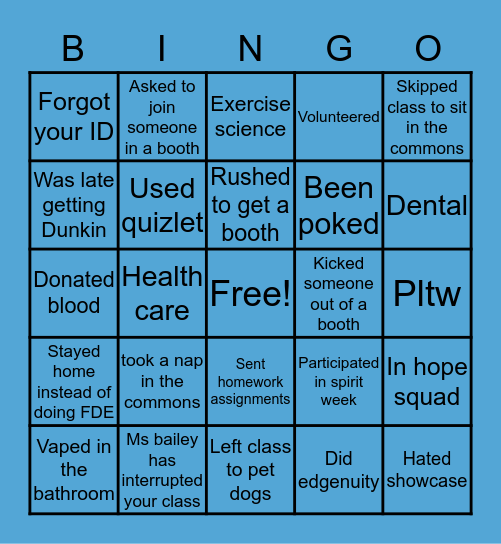 Bioscience Center Bingo Card