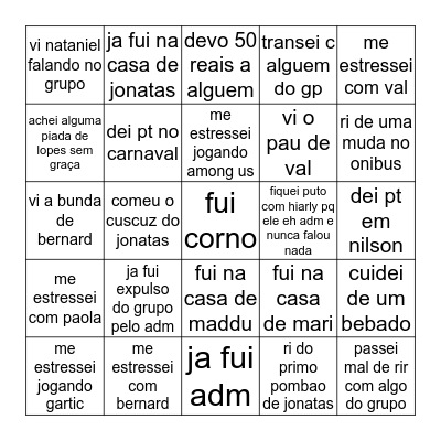 prabens chuck Bingo Card