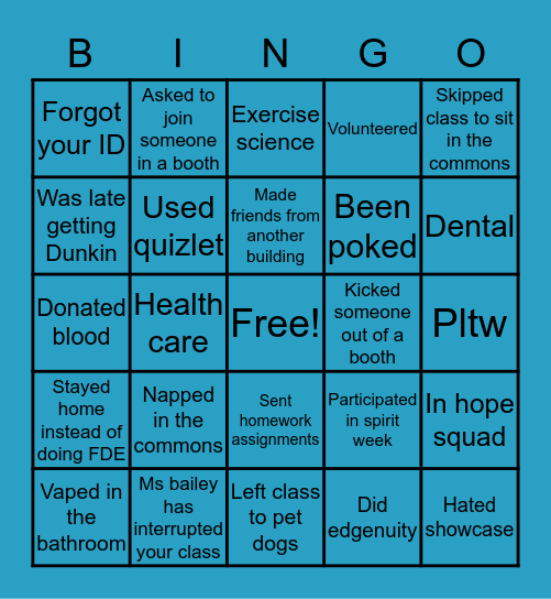 Bioscience Center Bingo Card