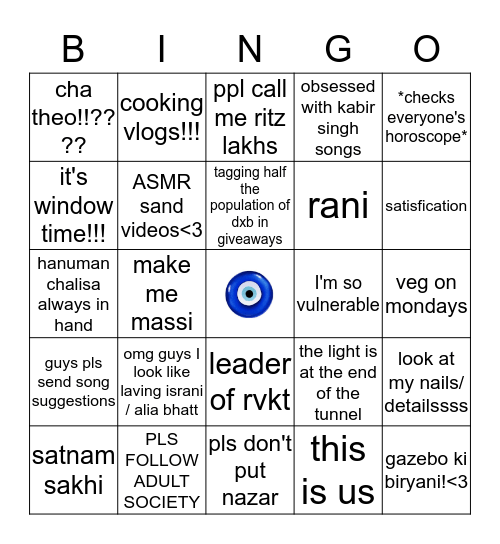 HBD RITA Bingo Card