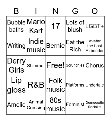 Grace Bingo 2.0 Bingo Card