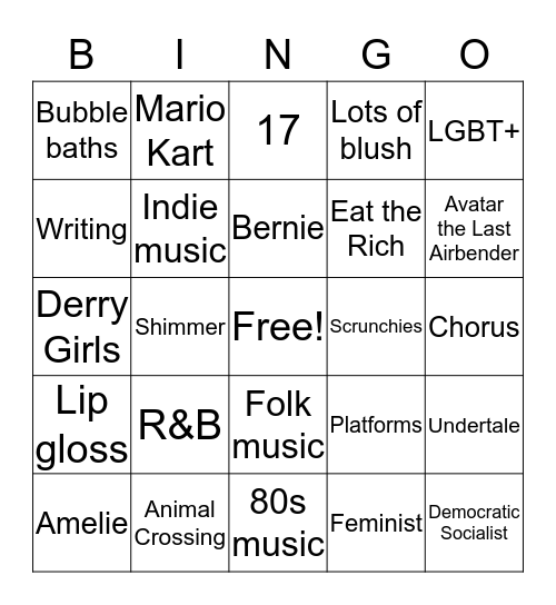 Grace Bingo 2.0 Bingo Card