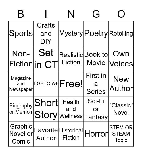 YA READ-AT-HOME BINGO Card