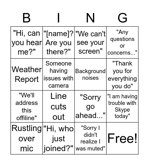 GR EOC Bingo Card