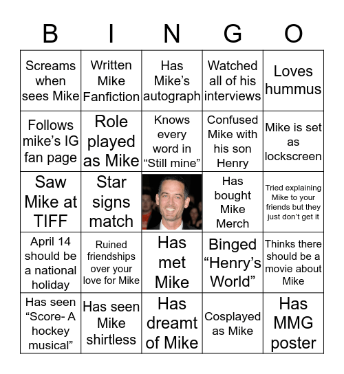 Mike McGowan Bingo Card