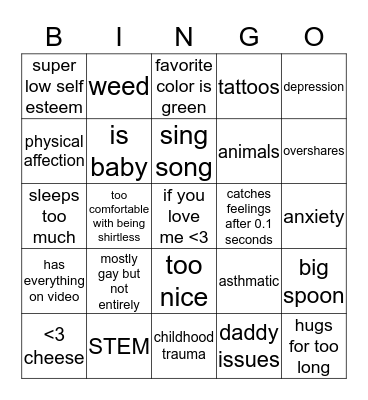 Moe Bingo Card