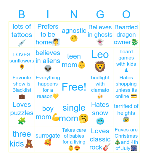 Kelsey 💛 Bingo Card