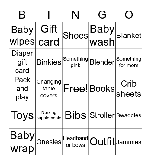 LAUREN’S SHOWER Bingo Card