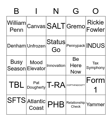 GT BINGO Card