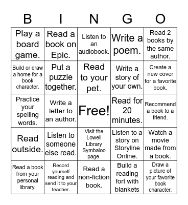 Library Bingo Card